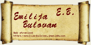 Emilija Bulovan vizit kartica